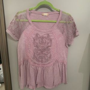 Altard State Top- Pale Purple with Lacy detailing